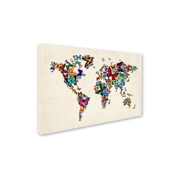 Michael Tompsett 'Butterflies Map Of The World II' Canvas Art,30x47